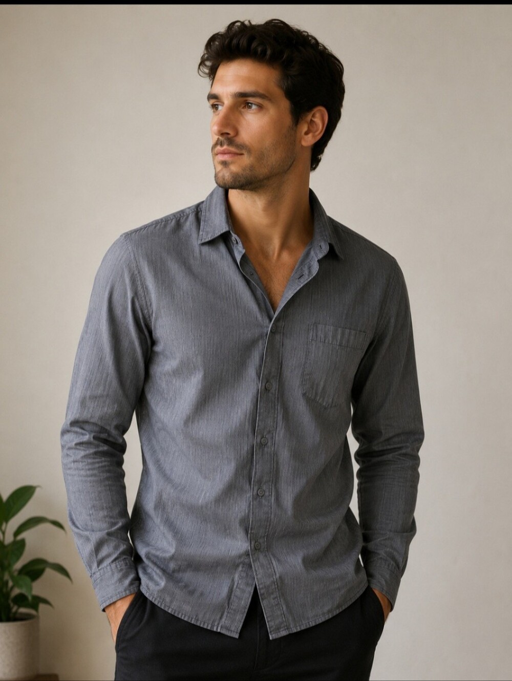 Men's Large Calvin Klein Business Casual Career Button Down Cotton Blue  Shirt